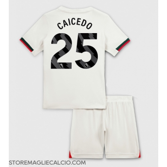Chelsea Moises Caicedo #25 Maglia Gara Trasferta Repliche 2025-26 Bambino